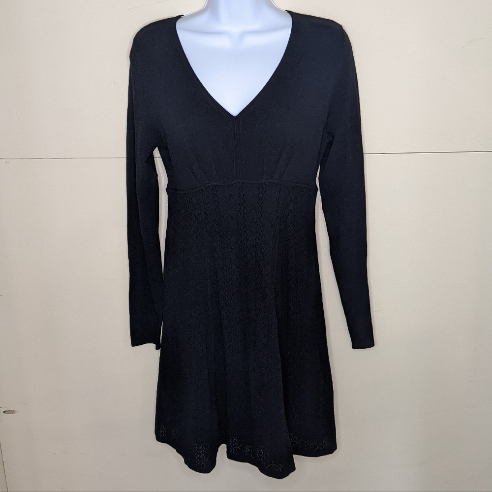 Nine West Petites Women's Long Sleeve Black Dress